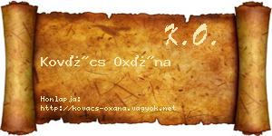 Kovács Oxána névjegykártya