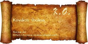 Kovács Oxána névjegykártya