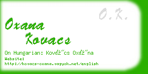 oxana kovacs business card